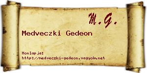 Medveczki Gedeon névjegykártya
